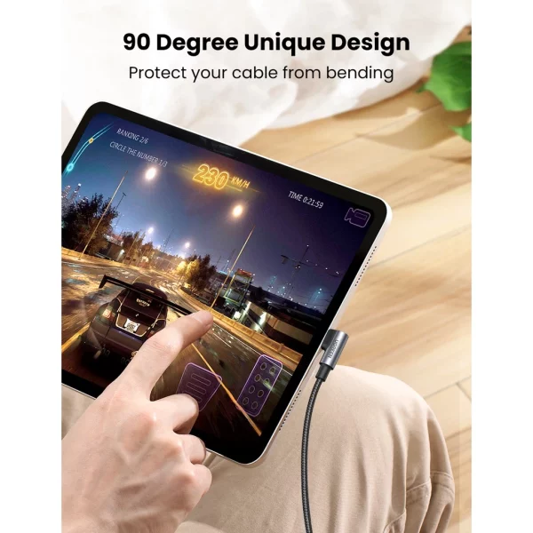 UGREEN สายเคเบิล USB C เป็น USB C หัว 90 องศา กำลังไฟ 100W 5A - Image 2