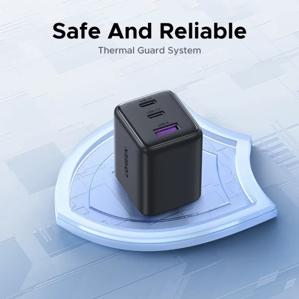 UGREEN หัวชาร์จ Nexode ชาร์จเร็ว 20W/30W GaN USB-C*2/USB-A Fast Charger USB-C  3 พอร์ต Power Adapter สําหรับ iPhone 16 Pro Max/15/14/13 - Image 7