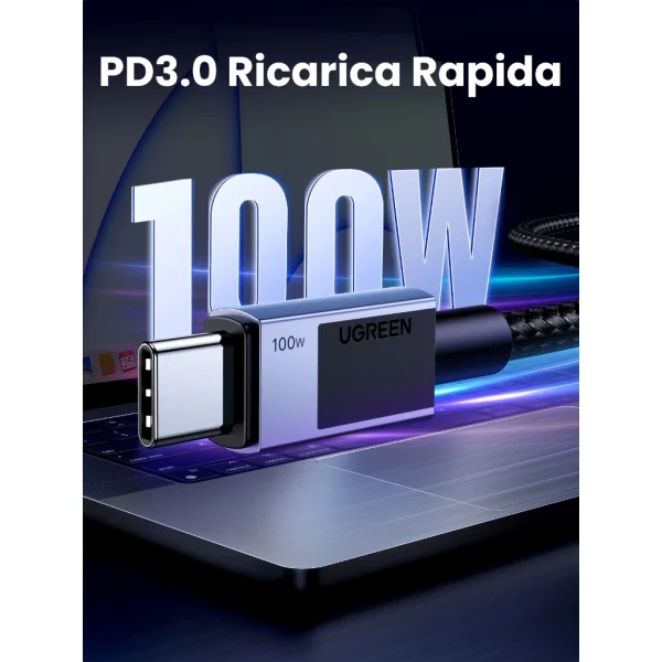UGREEN รุ่น L512 สายชาร์จ CtoC  USB2.0 Fast charge รองรับการชาร์จสูงสุด PD100W / 240W ความยาว 1 เมตร - Image 2