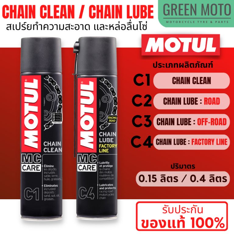 สเปรย์ล้างโซ่และเคลือบโซ่ MOTUL Chain Clean C1 และ Chain Lube C2 มอเตอร์ไซค์